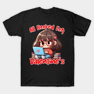Library Books Heart Bookworm Valentines Day Reading T-Shirt